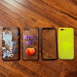 iPhone 7 plus phone case 4 for 1. Used but still usable.